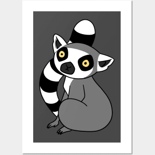 Ring Tailed Lemur Sitting Posters and Art